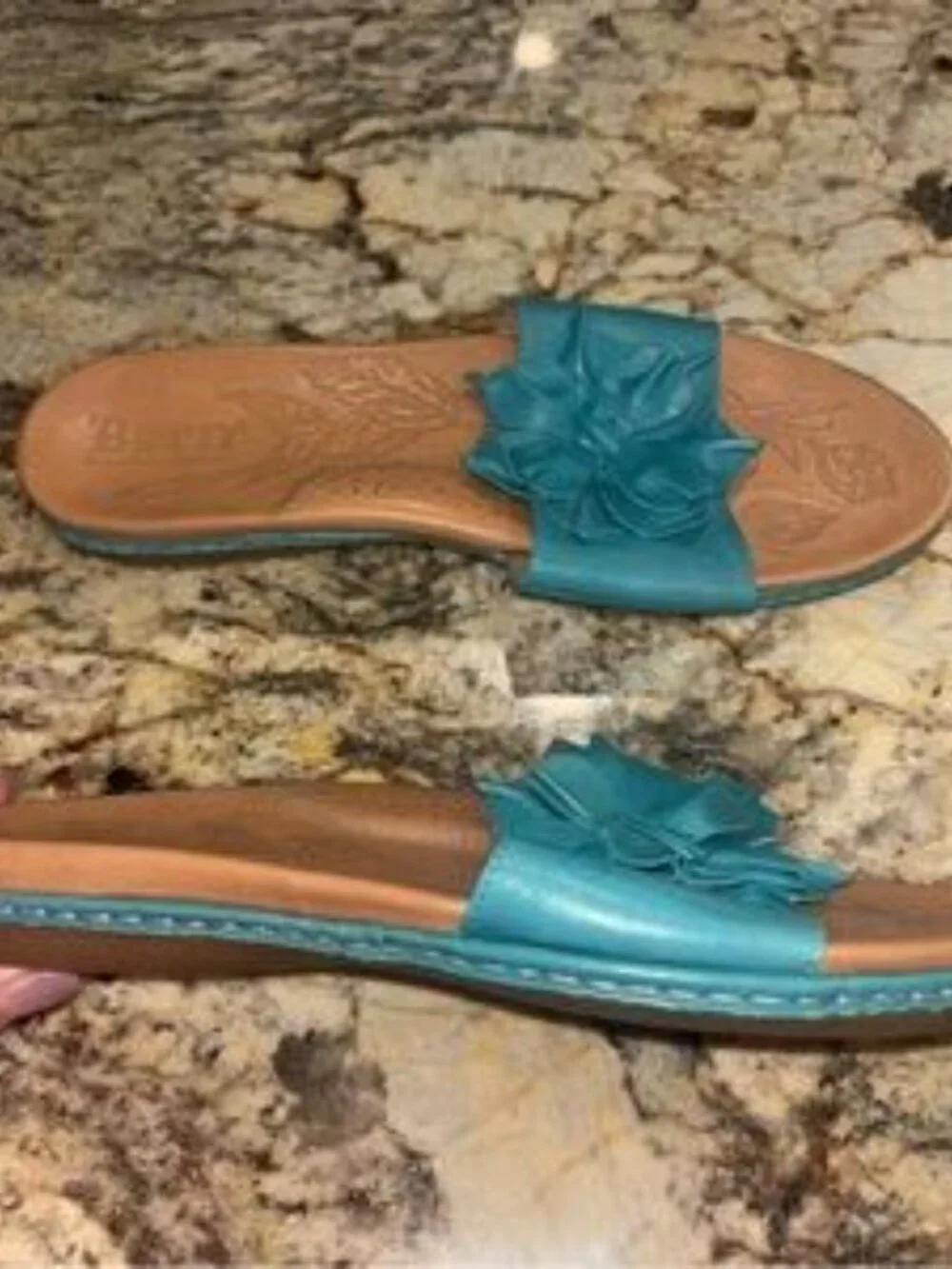 b.o.c. Teal Floral Slide Sandals - Picture 5 of 9